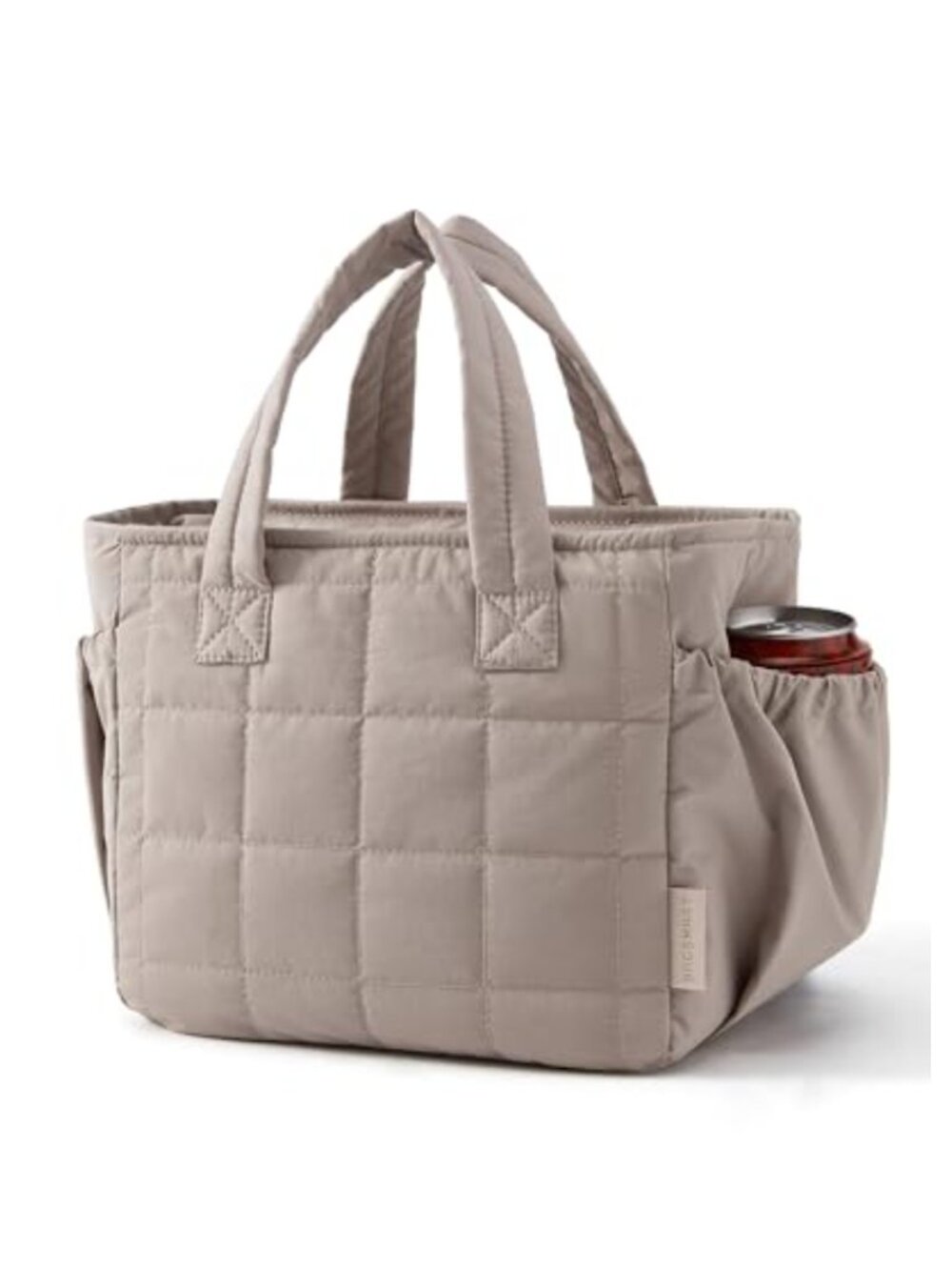 Insulated Lunch Bag PEVA Lining Lightweight Quilted Tote 6L Leakproof
